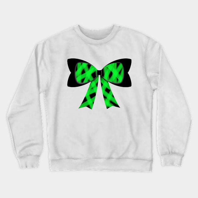 Bright green streak bow Crewneck Sweatshirt by tothemoons